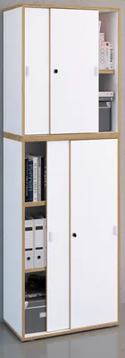 Produktbild von VCM Holz Büroschrank Ordner Aktenschrank Büromöbel Schrank Salia 5-fach Breite 60 cm Schiebetüren