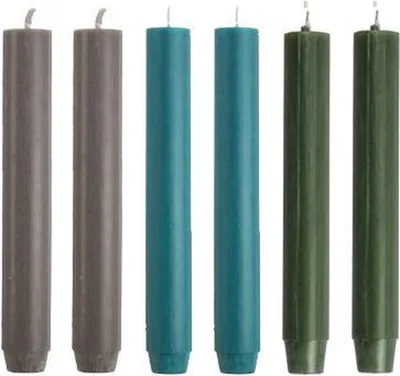 Image de Cactula dicke : bougies décoratives "Wintergrey" – Ø 2,6 × 18 cm – Lot de 6