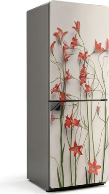 Obrázek produktu pro Jemné vertikální květy - Magnetický kryt lednice - Magnetická dekorace na lednici - Samolepicí magnetická tabule - Magnetická fólie na dveře lednice - 70x190 cm