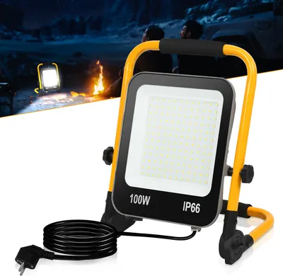 Immagine prodotto di Jiubiaz proiettore treppiede 100W LED proiettore faretto da costruzione con spina