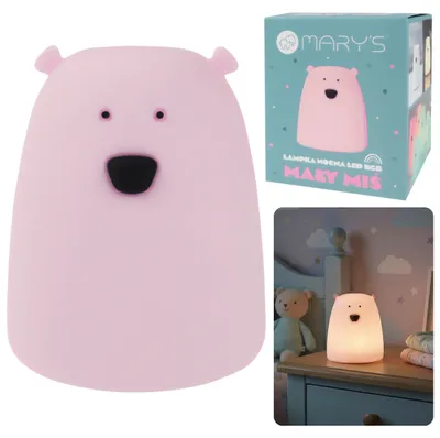 Produktbild von Mary's Silikon-LED-Nachtlicht Bär, batteriebetriebene Lampe fürs Kinderzimmer, Warmweiß & RGB