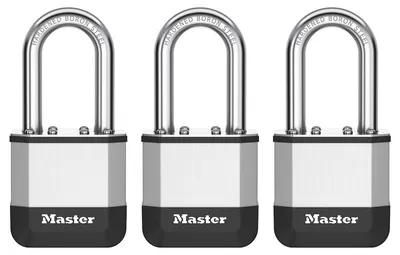 Obrázok produktu pre MASTER LOCK PK1EURTRILF, zámok, Zámok na kľúč, rovnaké kľúče, Strieborná, Oceľ, V tvare písmena U