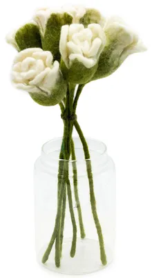 Immagine prodotto di Fiori di feltro - Rose bianche