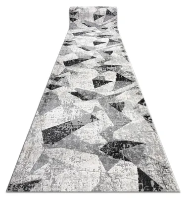 Image de Tapis de couloir TULS 51211 moderne, Géométrique anthracite 90 cm gris 90x440 cm