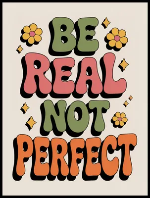 Produktbild von Plakat 60x80cm Motivational Affirmation Retro Vintage Für das Wohnzimmer Be Real