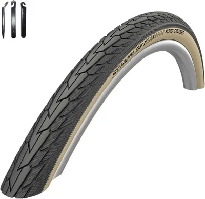 Produktbild von 1 x Schwalbe D-Cruiser K-Guard HS 431 Fahrradreifen schwarz/gumwall 28-622 (28 x1,10") inkl. Reifenheber