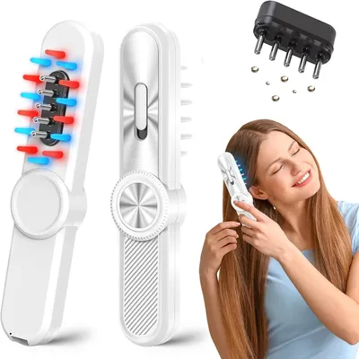 Produktbild von Kopfhaut Massagebürste Elektrisch, 4-In-1 Kopfmassagegerät Elektrisch mit Rotlicht EMS Vibrationsmassage, Kopfmassage Bürste Elektrisch Scalp Massager