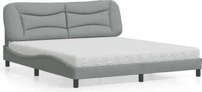 Produktbild von Möbel Bett mit Matratze Hellgrau 180x200 cm Stoff - Klassische Betten 3208548