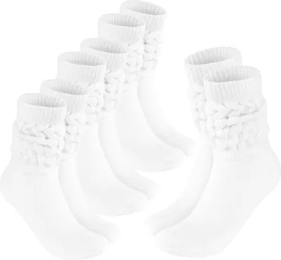 Obrázek produktu pro BRUBAKER Slouch socks - dámské ponožky pro fitness, jógu a cvičení - sportovní ponožky pro ženy, bílé, velikost 35-38, 4 páry