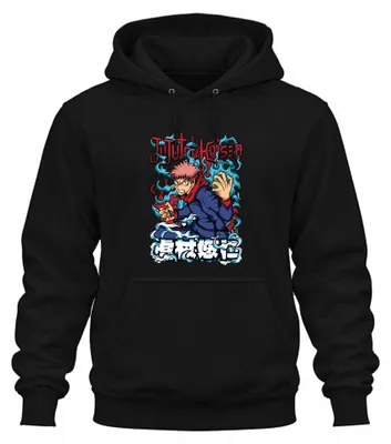 Obrázek produktu pro Jujutsu Kaisen Yuji Itadori Anime Manga Fan Gift Action Uni mikina s kapucí, černá, M