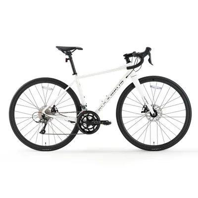 Image de ROCKBROS SPIN W2M : vélo de route avec freins à disque mécaniques, roues 700C, transmission Shimano CLARIS R2000 (2x8 vitesses), cadre en aluminium, couleur blanche, taille M (Europe)
