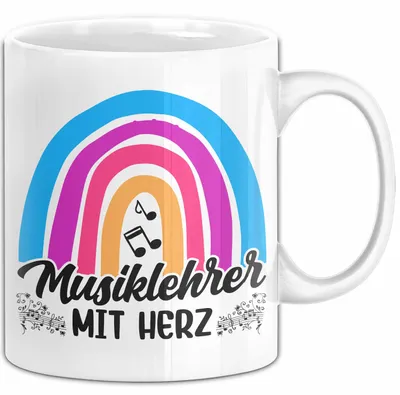Produktbild von Musiklehrer Mit Herz Tasse Lustiges Geschenk Für Musik-Lehrer (Weiß)