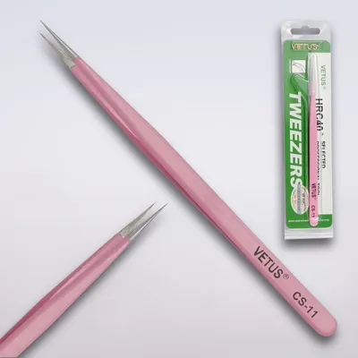 Produktbild von Wimpern Pinzette Wimpernverlängerung Pinzette Vetus CS-11 gerade pink