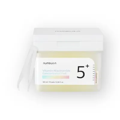 Produktbild von Numbuzin – No.5 Vitamin-Niacinamide Concentrated Pad 70 Pads 180 ml – konzentrierte Tonisierungspads, angereichert mit Vitamin und Niacinamid