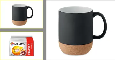 Produktbild von Tassimo Morning Café XL im Big Pack, 163.8 g plus 2 x plus Becher mit Henkel Edition 2023 mit Korkboden 300ml