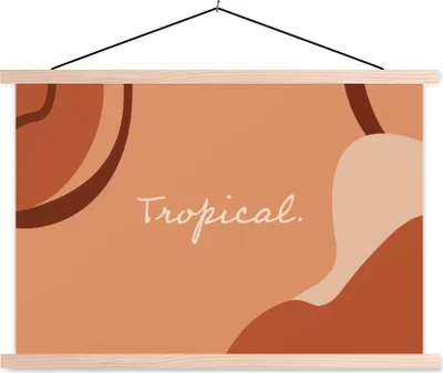 Produktbild von MuchoWow® Textilposter Sommer - Tropisch - Zitate 60x40 cm mit holzfarbenen Rahmen - Bilder