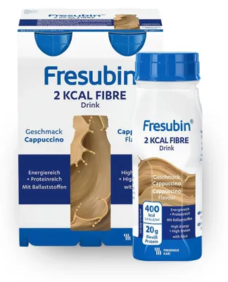 Productafbeelding van Fresubin 2 kcal DRINK, 6 x 4 x 200 ml, vezelrijke cappuccino (met vezels)