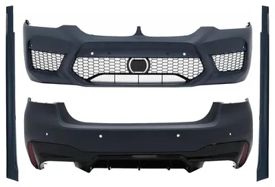 Zdjęcie produktu dla Zestaw karoserii do BMW serii 5 G30 (2017–2019) w stylu M5: zderzaki, progi boczne, kratki.