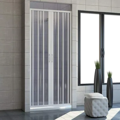Produktbild von Venere 100 cm Nischendusche PVC Mittelfalttür — Doppeltür, Italy