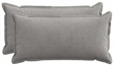 Zdjęcie produktu dla vidaXL, 2 sztuki, pokrowce na poduszki, kolekcja HOUTEN, jasnoszary, 40 x 80 cm, materiał: cord