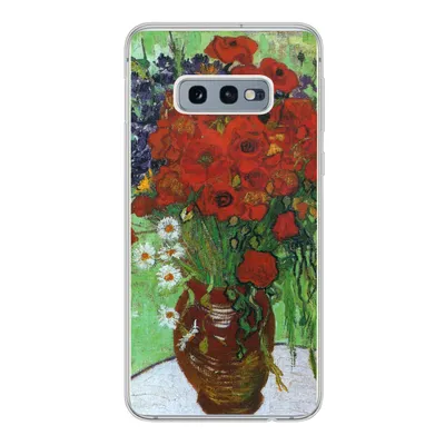 Produktbild von MuchoWow® Handyhülle Schutzhülle Hülle für Samsung Galaxy S10e Vase mit roten Mohnblumen und Gänseblümchen - Vincent van Gogh Silikon Softcase Handy Hülle - Handy