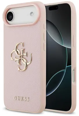 Produktbild von Guess Back Cover - iPhone 17 Air - Roze - Reliëfleerlook - Verhoogde Randen