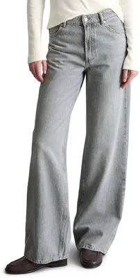 Productafbeelding van Marc O'Polo denim dames jeans, gemaakt van biologisch katoen, high waist, grijs (lichtgrijs)