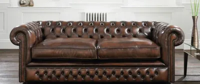 Obrázek produktu pro Chesterfield, pohovka pro 3 osoby, velká, čalouněná sametem. Chesterfield, pohovky s koženým čalouněním