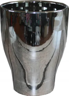 Zdjęcie produktu dla Doniczka wazon ceramiczny osłonka silver srebrna