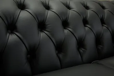 Produktbild von 2 Sitzer Couch Polster Sofa Textil Stoff Chesterfield Couchen Garnitur Schwarz
