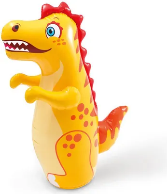 Produktbild von Dino Aufblasbarer Boxsack - Wasserfüllbar, Wackelfunktion - Für Drinnen & Draußen, Kinderspielzeug & Motoriktraining