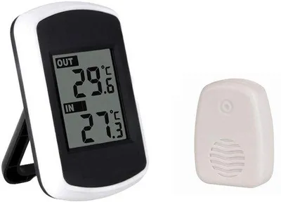 Immagine prodotto di Termometro LCD wireless per interni ed esterni con portata di 100 m, per misurazioni precise, ideale per l'uso a casa e in ufficio.