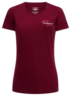 Zdjęcie produktu dla Koszulka Climb Flower T-Shirt W, Redwood/Azalea, L, ZACT199R25P19L, Koszulka damska do wspinaczki - La Sportiva