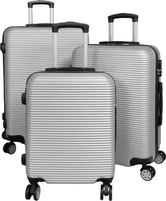 Produktbild von ABS Kofferset 3-teilig Malaga Gepäckset Trolley silber