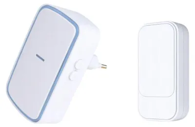 Immagine prodotto di Verk 27793 Campanello wireless IP68, 1 ricevitore, 1 telecomando, 130 m, bianco