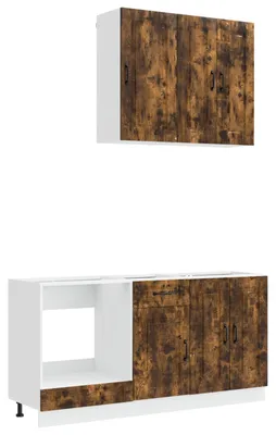 Produktbild von vidaXL Kücheneinheit KALMAR 5 pcs Geräucherte Eiche Holzwerkstoff