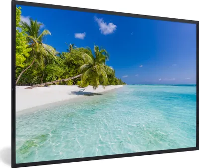 Produktbild von MuchoWow® MuchoWow® Gerahmtes Poster Meer - Tropen - Palmen 90x60 cm - Poster mit zchwarzem Bilderrahmen - Fotorahmen - Foto-Plakat