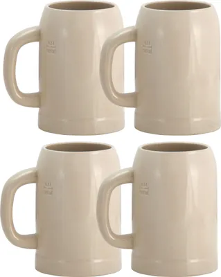 Produktbild von 4er Set Grenzauer-Bierkrug Humpen 0,5 Liter mit Eichstrich Steinkrug 500ml 50cl