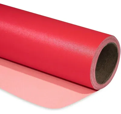 Productafbeelding van Rood mat cadeaupapier, parelmoer effect, 43,2 cm x 10 meter, minirol