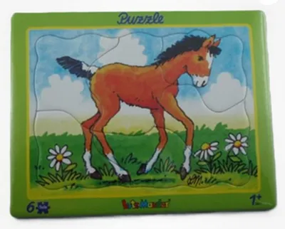 Produktbild von Lutz Mauder - 17624 - Rahmenpuzzle, Fohlen, 6 Teile, ab 12 Monate, Pappe, 18cm x 14cm