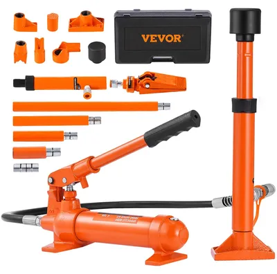 Produktbild von VEVOR 10Tonnen Power Hydraulikheber Halter Karosserie Reparaturset für Auto Reparaturwerkzeug mit 1,4M Schlauch Hebezylinder Tragbar, 4 Tonnen, Rot