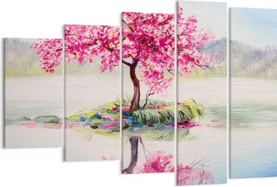 Produktbild von Bild auf Leinwand - Leinwandbild - Baum Abstraktion - 150x100cm - Wand Bild - Wanddeko - Leinwanddruck - Bilder - Kunstdruck - Wanddekoration - Leinwand bilder - Wandkunst - EG150x100-3805