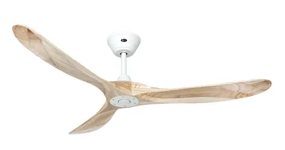 Produktbild von Energiespar Deckenventilator mit Fernbedienung Eco Genuino Matt Weiß / Holz Natur 152 cm