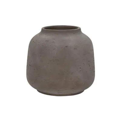 Produktbild von Töpfertöpfe - Vase - Jabari L - H 16,0 cm x T ⌀17,5 cm - Mokka gewaschen