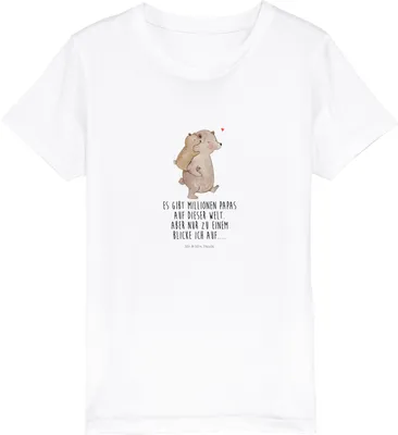 Produktbild von Mr. & Mrs. Panda Kleinkinder T-Shirt Papa Bär 12-14 Jahre (152/164) - Weiß - Geschenk, Kurzarm Kinder, Kindershirt, Teenager, Muttertag, Mädchen, Baumwollshirt, Vatertag