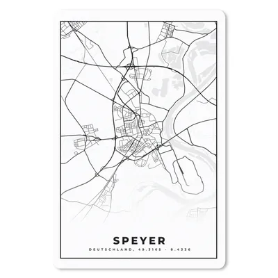 Produktbild von MuchoWow® Mauspad Mousepad Speyer - Karte - Stadtplan - Karte 18x27 cm - Mousepads - Maus Mat - Pad - Mausunterlage