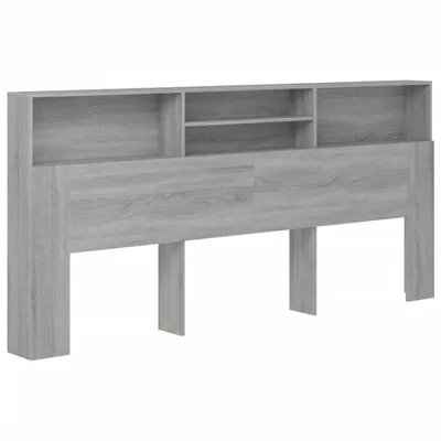 Image de vidaXL Tête de lit avec étagères Gris Sonoma 220x19x103,5 cm
