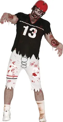Immagine prodotto di Zombie Sport Champion Halloween Horror Costume Bloody Undead Scary Hero Team Ghost Dance Festive Clothing Red Helmet Captain, Taglia: 54 - 56 (XL) Colore: Nero