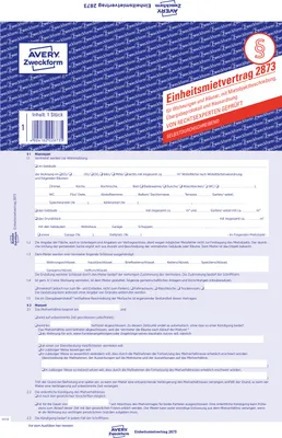 Immagine prodotto di AVERY Zweckform Vordruck "Einheitsmietvertrag" (2873)
