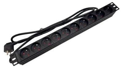Immagine prodotto di Barra di alimentazione per rack da 19 pollici (PDU) con 10 prese CEE 7/5 e connettore CEE 7/7